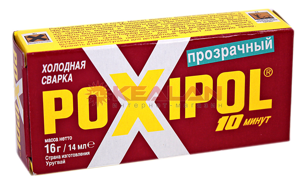 POXIPOL 00267 холодная сварка, эпоксидный клей прозрачный, 14 мл.