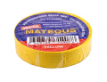 MATEQUS 11.42403 изоляционная лента, профессиональная, ПВХ, желтая, 0,13 мм, 19 мм, 25 м.