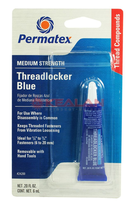 Permatex 24200 фиксатор резьбы средней фиксации, синии, 6 мл.