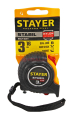 STAYER STABIL профессиональная рулетка в ударостойком обрезиненном корпусе с двумя фиксаторами, 3 м, 16 мм.