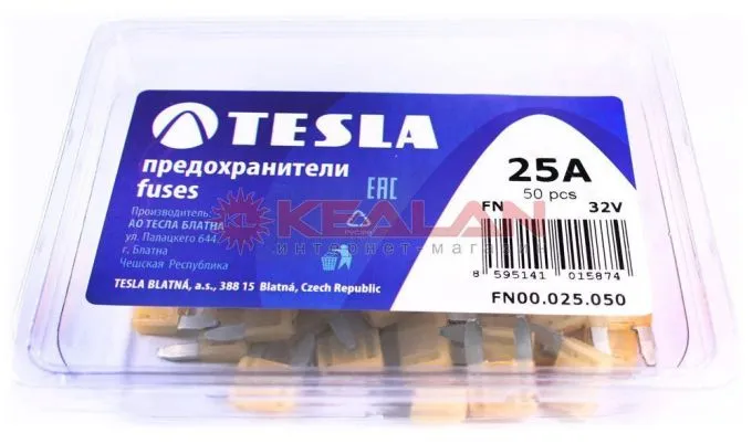 TESLA FN25 предохранитель ножевого типа, мини, 50 шт.