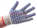 SIZN перчатки рабочие ХБ с ПВХ волна, 4 нити