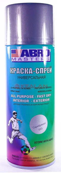 ABRO MASTERS краска-спрей, серебряная, 400 мл.