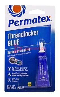 Permatex 24027 фиксатор резьбы для замасленных поверхностей, средняя фиксация, синий, 6 мл.