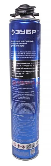 ЗУБР PRO FIX клей-пена монтажный, профессиональный, под пистолет, всесезонный, 750 мл. 