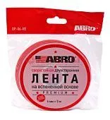 ABRO OP-06-RE лента двухсторонняя на вспененной PE основе белая премиум, 6 мм, 5 м.