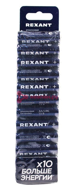 REXANT 39-1024 батарейка алкалиновая AA/LR6 пальчиковая 1,5В блистер 24 шт.