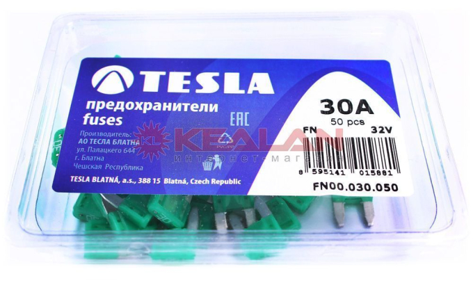 TESLA FN30 предохранитель ножевого типа, мини, 50 шт.