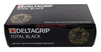 GWARD DELTAGRIP Total Black перчатки нитриловые неопудренные черного цвета, M, 100 шт.