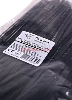 Fasplast 365x7.5 кабельные стяжки черные, морозостойкие, 100 шт.