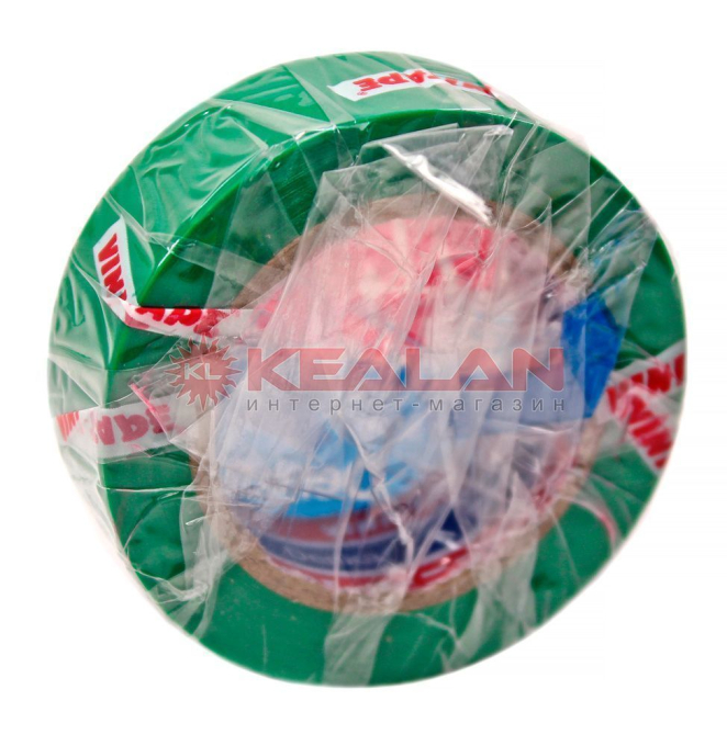 Denka Vini Tape изоляционная лента, зеленая, ПВХ, 19 мм, 9 м.