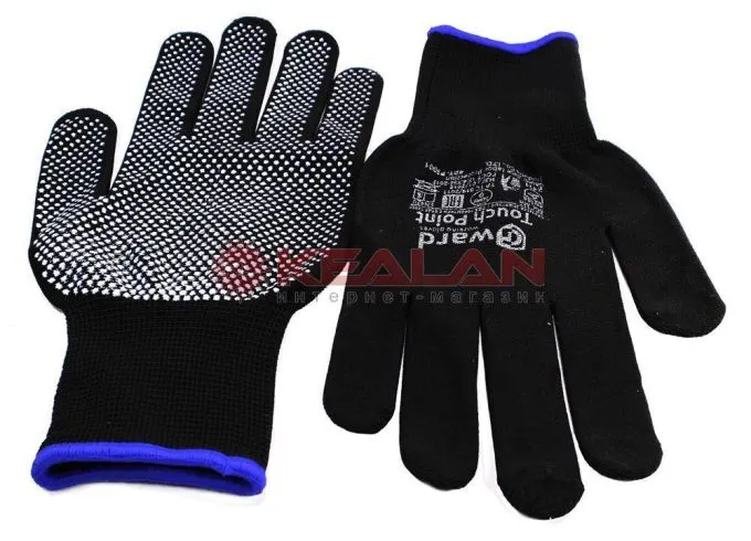 GWARD Touch Point перчатки нейлоновые черные с микроточечным покрытием, размер 9/L
