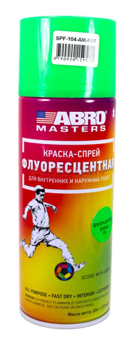 ABRO MASTERS SPF-103-AM-R краска-спрей флуоресцентная, красная, 272 мл.