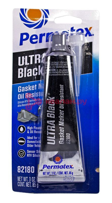 Permatex 82180 Ultra Black формирователь прокладок, чёрный, 95 г.