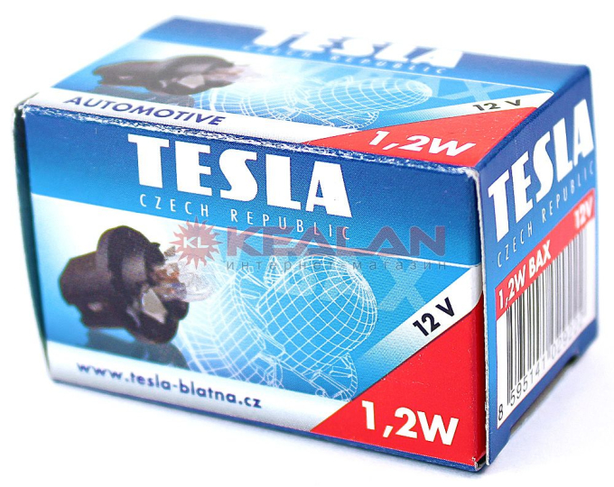 TESLA 1,2W BAX лампа автомобильная 12V