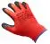 GWARD Red красные нейлоновые перчатки с черным текстурированным латексом, 9/L