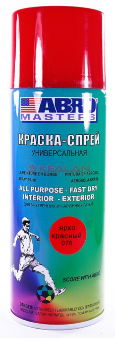 ABRO MASTERS краска-спрей, ярко-красная, 400 мл.