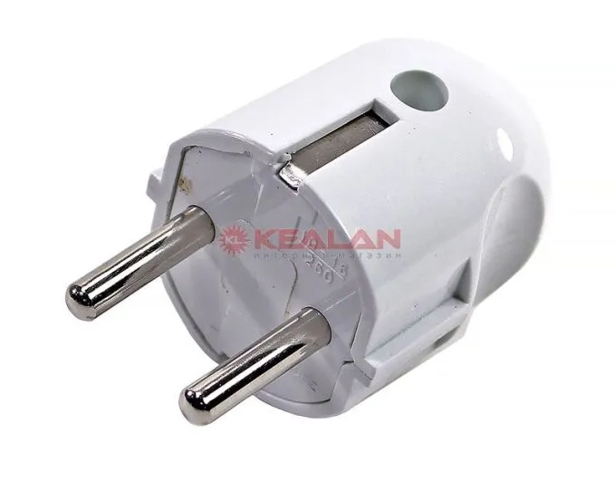 REXANT 16-0732 вилка евро прямая с з/к белая 16А
