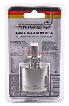 KRANZ коронка алмазная 45 мм, по керамограниту с центровочным сверлом