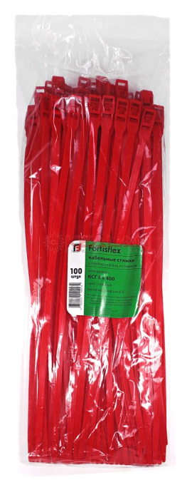 Fortisflex КСГ 8х400 стяжки разъемные с горизонтальным замком, красные, 100 шт.