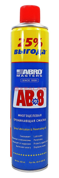 ABRO MASTERS AB-8-650-RE смазка-спрей универсальная, 650 мл.