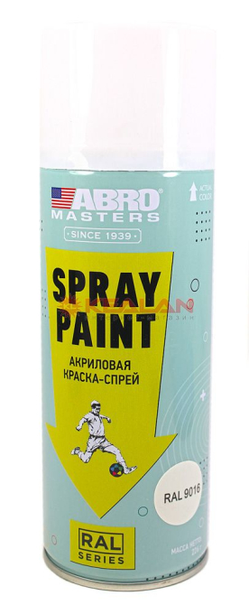 ABRO MASTERS SP-RAL-9016-RE краска-спрей акриловая, транспортный белый, 226 г.
