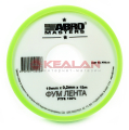ABRO MASTERS PTFE-19-010-15-RE ФУМ лента, размеры: 0,1 мм, 19 мм, 15 м.