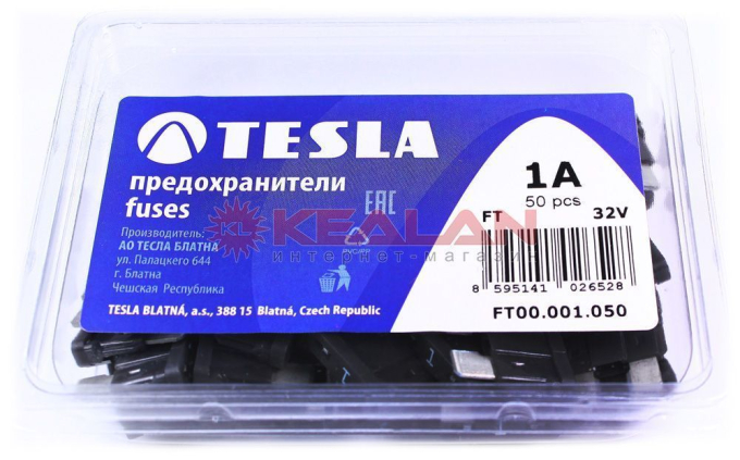 TESLA FT1 предохранитель ножевого типа, стандарт, 50 шт.