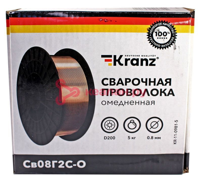 KRANZ сварочная проволока омедненная Св08Г2С-О (ER70S-6; SG2), 5 кг 0,8 мм D 200