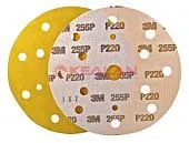 3M™ 50448 255P+ круг абразивный, золотой, 15 отверстий, Р220, 150 мм.