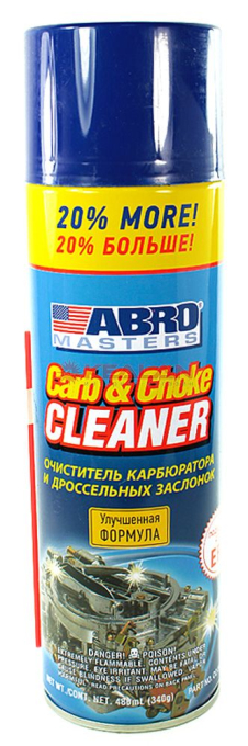 ABRO MASTERS CC-110 oчиститель карбюратора +20%, 340 г.
