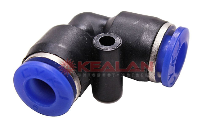 TEC PUL 06 / FU-6 фитинг для трубок, угловой, пластиковый, входной размер 6 мм.