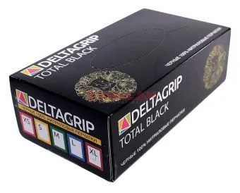 GWARD DELTAGRIP Total Black перчатки нитриловые неопудренные черного цвета, XL, 100 шт.