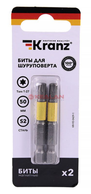 KRANZ бита для шуруповерта Torx T27х50 мм (2 шт./уп.)
