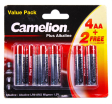 Camelion LR6 Plus Alkaline алкалиновая батарейка, в блистере 4+2 шт.