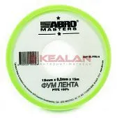 ABRO MASTERS PTFE-19-010-15-RE ФУМ лента, размеры: 0,1 мм, 19 мм, 15 м.