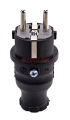 REXANT 111-001 вилка прямая влагозащищенная, c/з, 16 А, IP44, каучук 