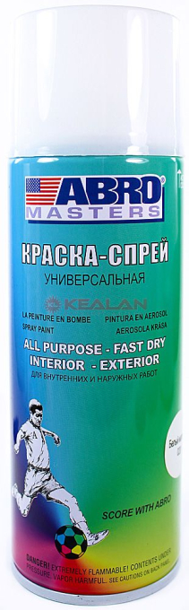 ABRO MASTERS краска-спрей, белый матовый, 400 мл.