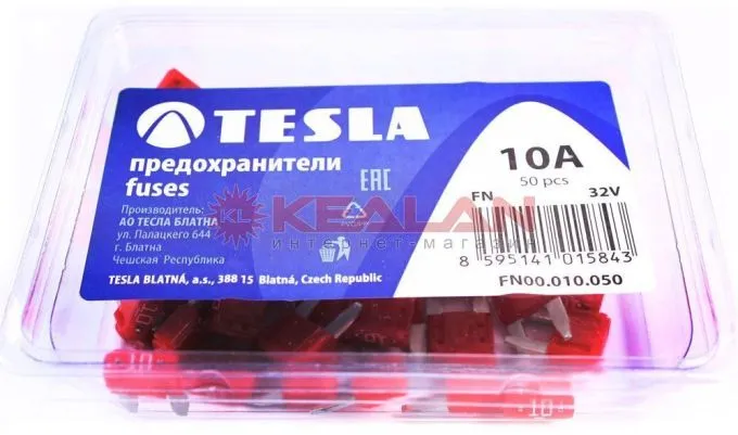 TESLA FN10 предохранитель ножевого типа, мини, 50 шт.