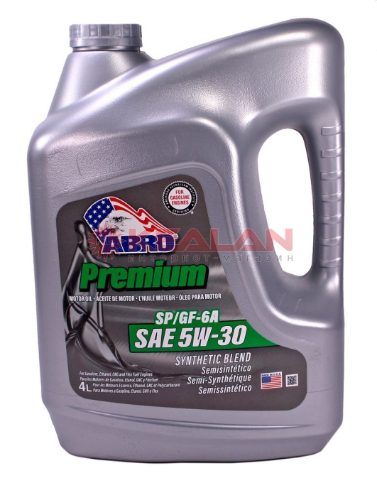 ABRO MO-SB-5-30-SP-4L масло моторное полусинтетическое SAE 5W30 SP, 4 л.
