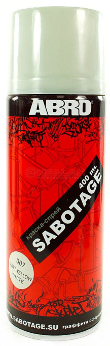 ABRO SPG-307 краска-спрей SABOTAGE 307, кремовый матовый