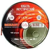REXANT 01-6104-3 кабель акустический, красно-черный, 2x0,75 мм², 100 м.
