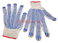 Картинка SIZN перчатки рабочие белые ХБ с ПВХ точка, 4 нити от интентернет-магазина КЕАЛАН