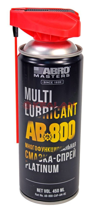 ABRO MASTERS AB-800-CAP-AM-RE смазка-спрей многоцелевая проникающая Платинум с насадкой, 450 мл.
