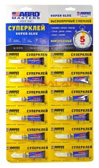 ABRO MASTERS SG-333-RE супер клей-гель, 3 г, 12 шт.