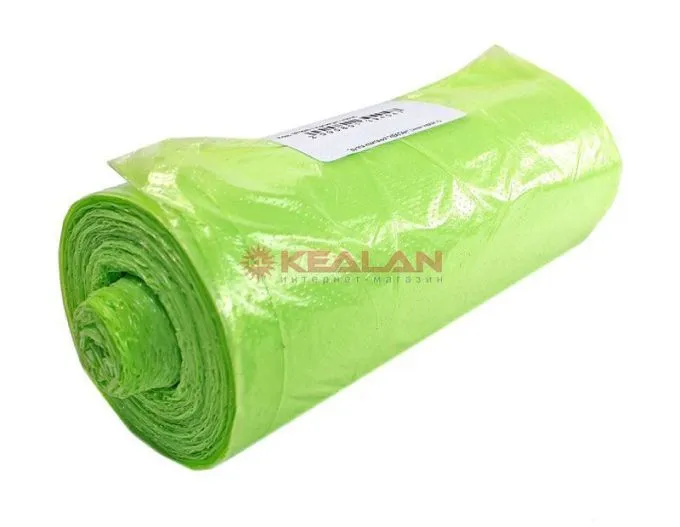 PAKLEEN пакет для мусора зеленый ПНД, 60*80 см, 60 л, 15 мкм, 30 шт.