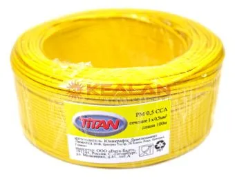 TITAN PM 0,5 провод монтажный желтый 0,5 мм², 100 м.