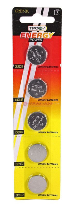 ТРОФИ CR2032 ENEGRY POWER литиевая батарейка, 5 шт.