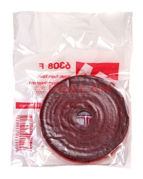 3M™ 6308 скотч, акриловая лента двухсторонняя серая, 0,8 мм, 6 мм, 5 м.