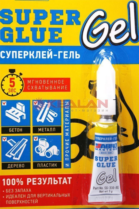 ABRO MASTERS SG-330-R суперклей-гель, 3 г.